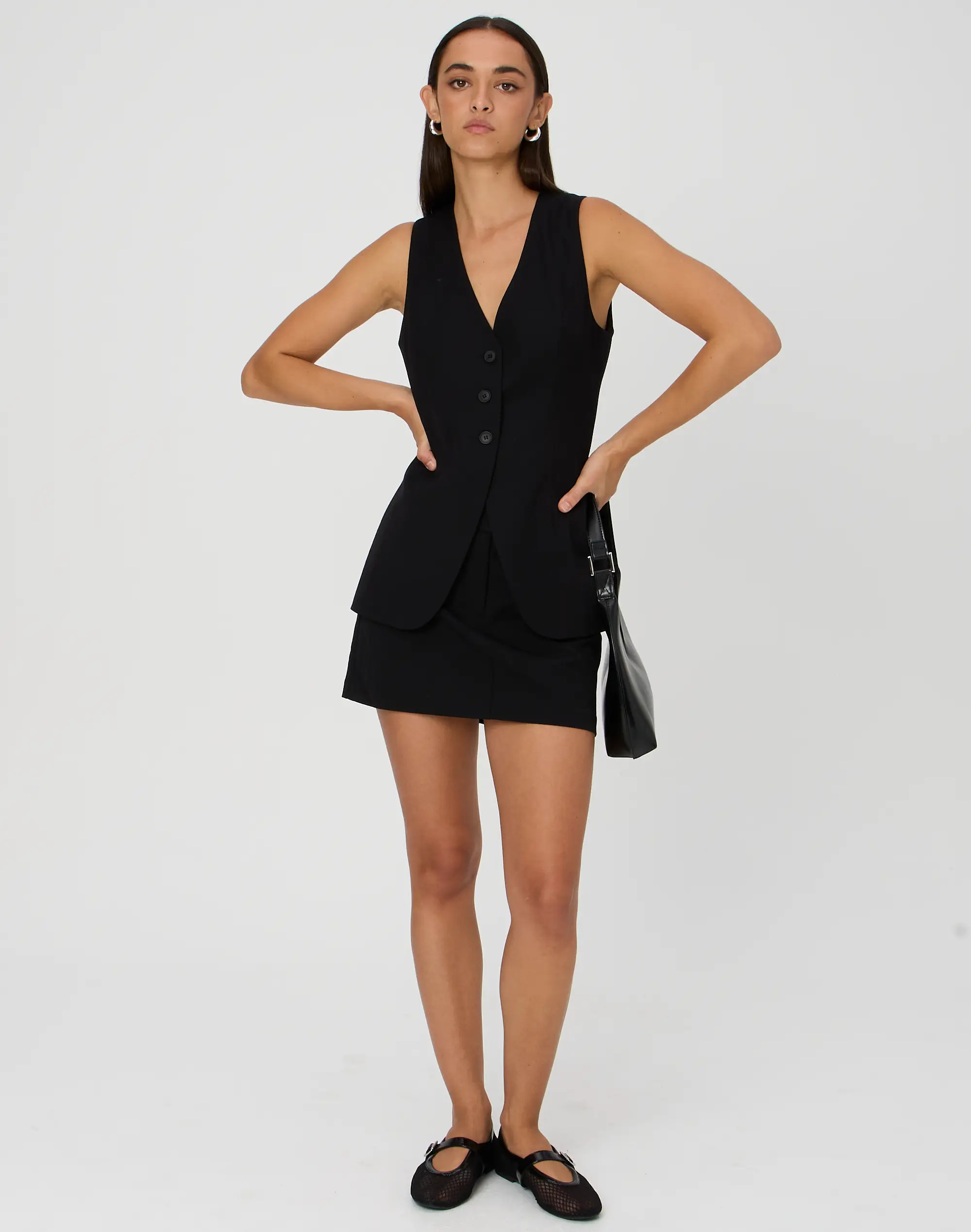 Tailored Longline Button Up Vest | Glassons (NZ)