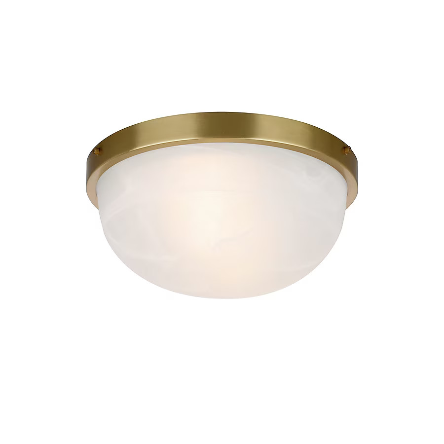 allen + roth Blidge 2 -Light 13.5-in Brushed Gold Flush Mount Light | Lowe's