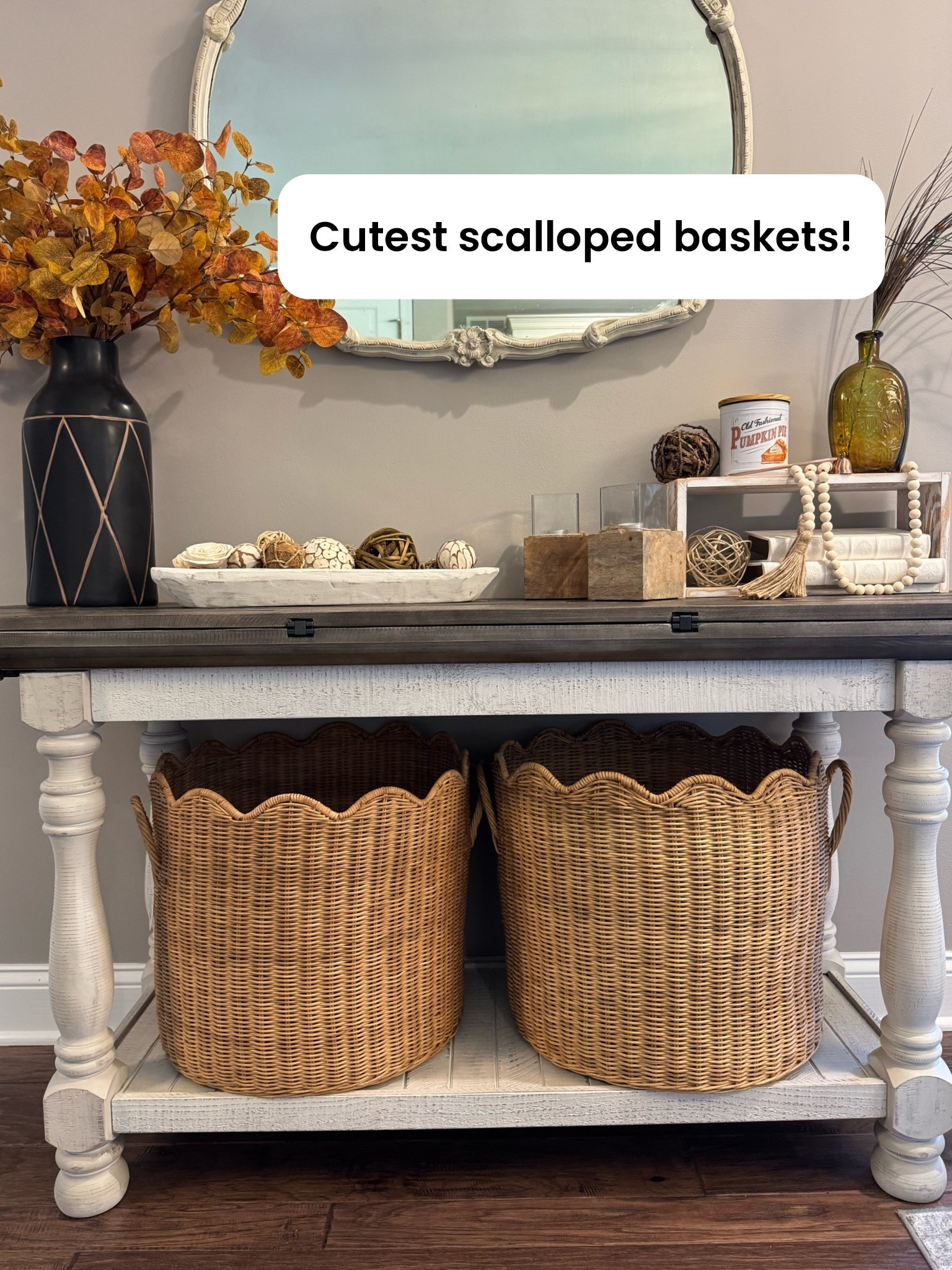Love these scalloped baskets! 

large scalloped baskets, Target baskets, Target home decor, Target storage baskets, entryway baskets, entryway storage ideas, baskets under console table, console table decor, living room storage, blanket storage basket, decorative storage baskets, woven baskets, home organization, stylish storage ideas, fall home decor

#LTKHome #LTKmomlife