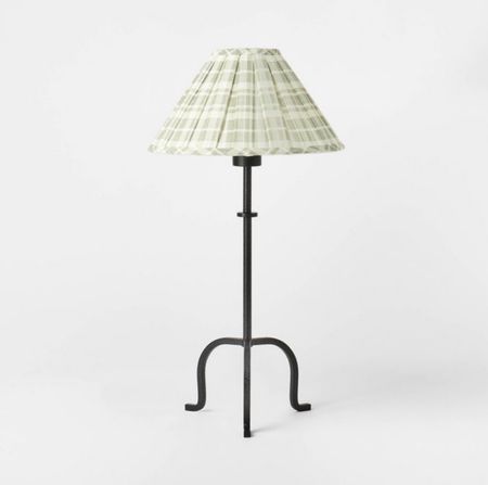 Studio McGee tripod lamp with plaid pleated lamp shade 

#LTKSeasonal #LTKhome #LTKfindsunder50