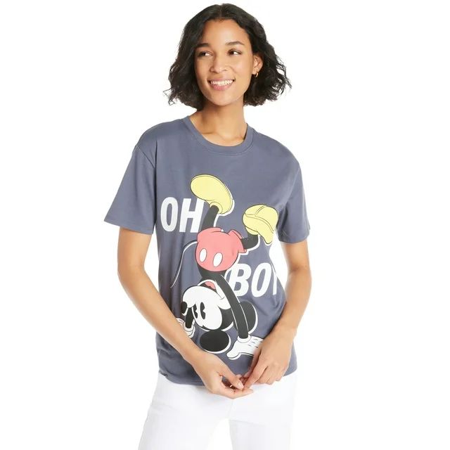 Mickey Mouse Women’s Upside Down Graphic Tee with Short Sleeves, Sizes S-3XL | Walmart (US)