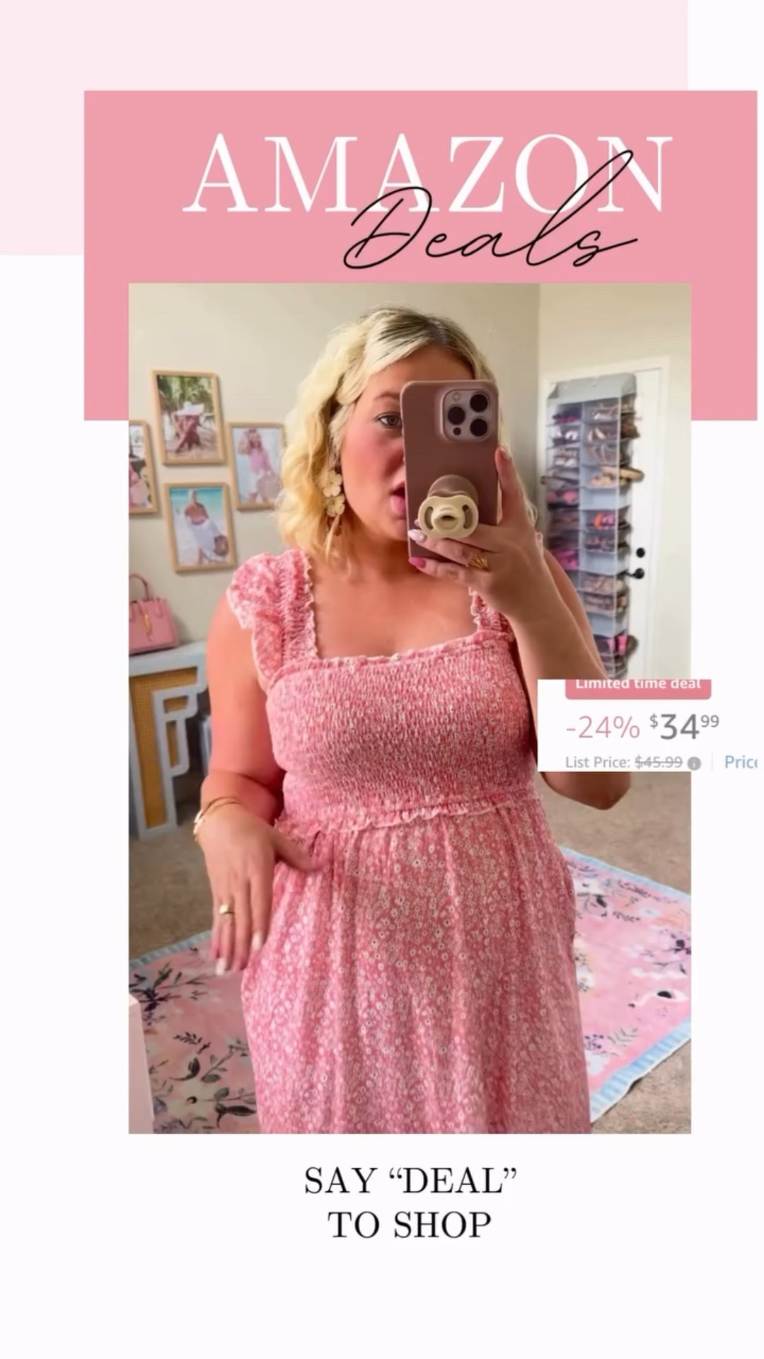 Soft knit smocked dress with pockets!! On deal today! 

#LTKSeasonal #LTKSaleAlert #LTKMidsize