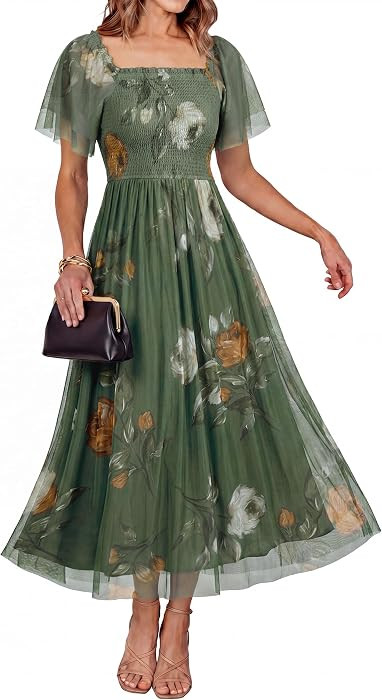 Simplee Womens Floral Maxi Dresses 2026 Summer Boho Wedding Guest Dress | Amazon (US)