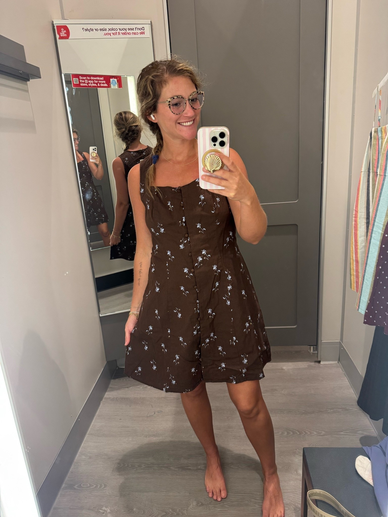 Linen and cotton blend brown dress ! So cute with blue flower print

#LTKdayinmylife #LTKgrwm #LTKootd