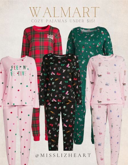 #walmartpartner I rounded up the cutest festive pajamas from Walmart and they’re all under $15! #WalmartFashion #IYWYK