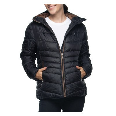 Rokka&Rolla Women's Light Puffer Jacket Coat-Rich Black, size XX Large | Target
