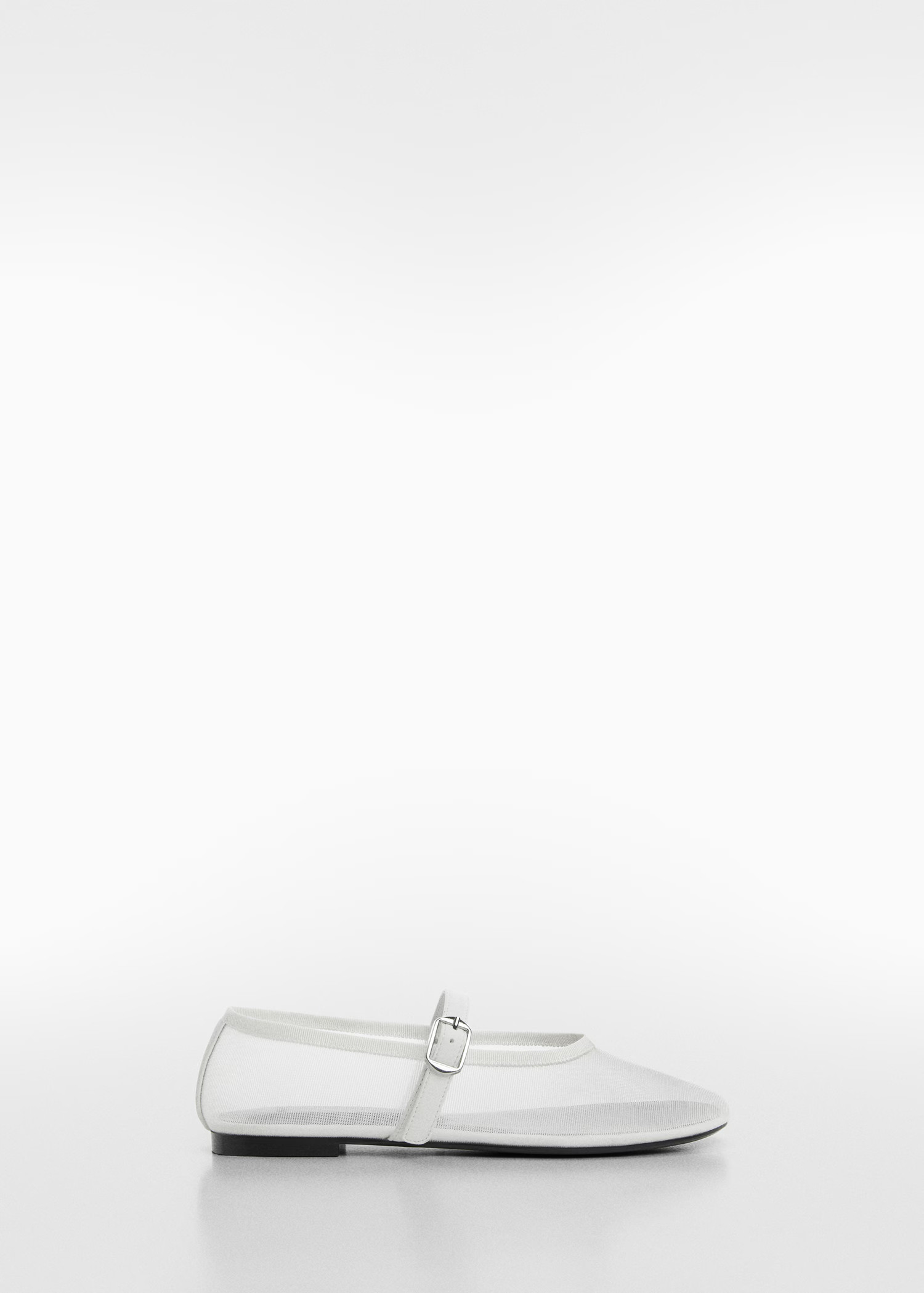 Mesh ballerinas with buckle strap | MANGO (US)