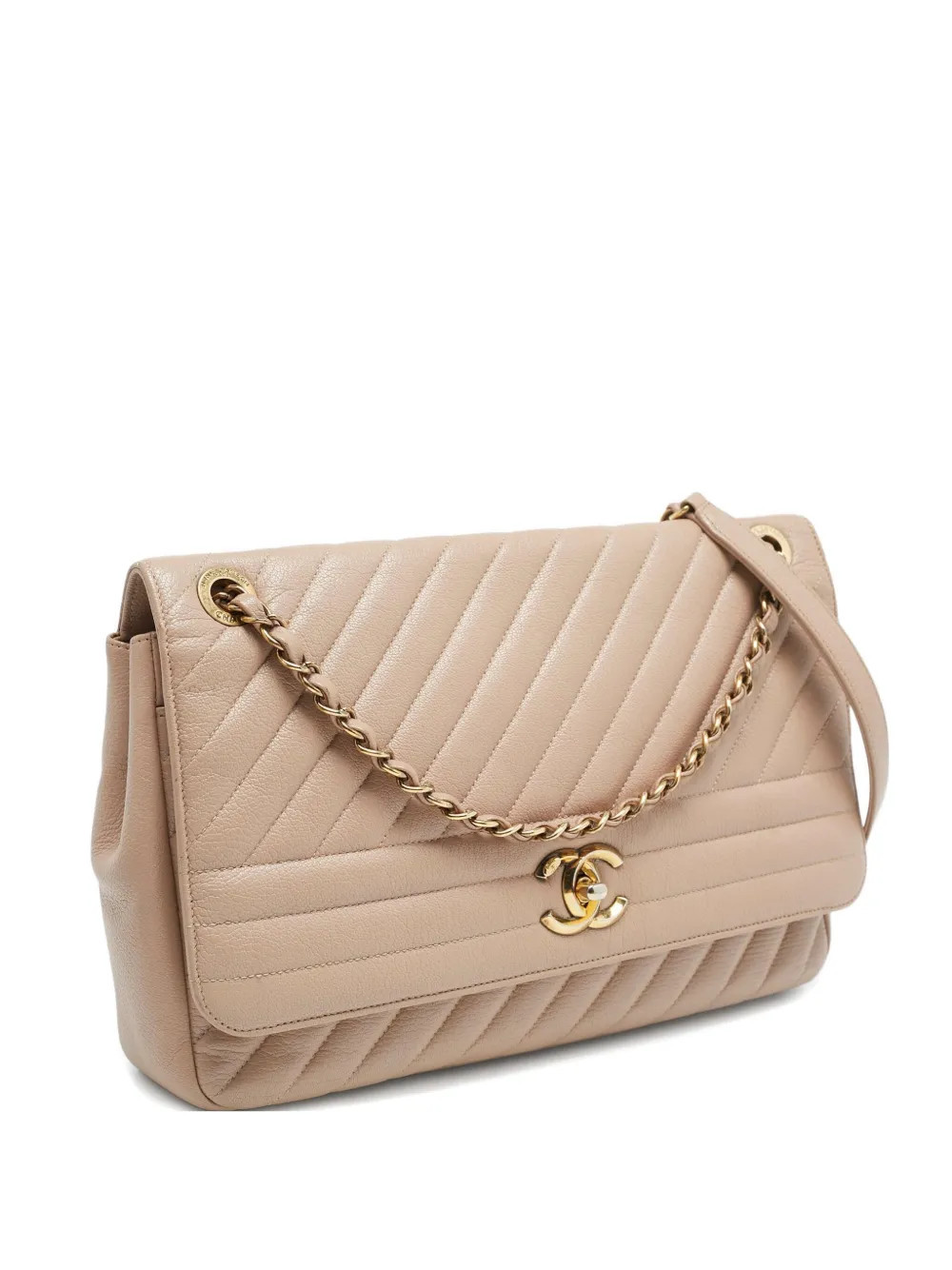 CHANEL Pre-Owned medium Flap quilted chain bag - Neutrals | Farfetch Global