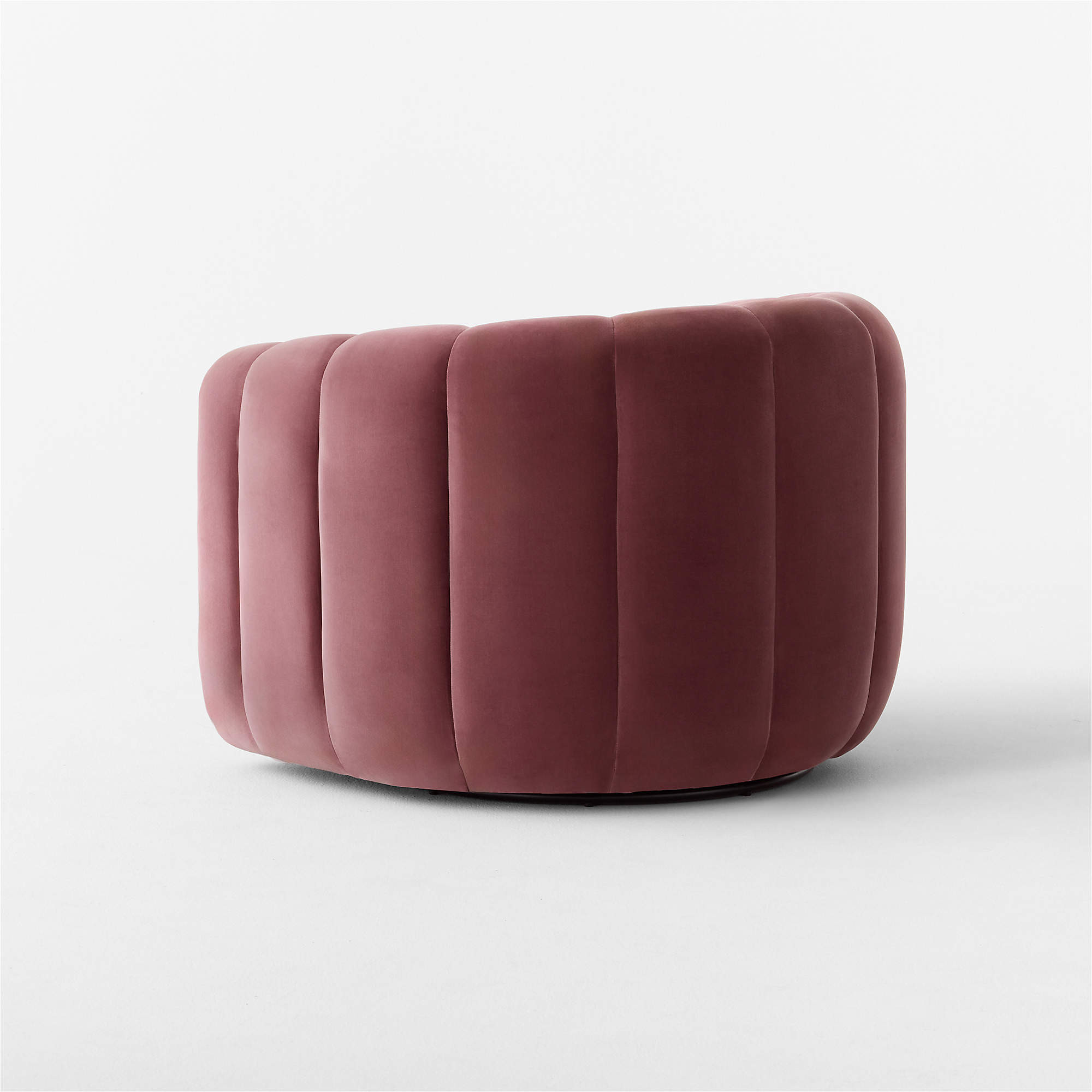 Fitz Channeled Rose Velvet Swivel Chair + Reviews | CB2 | CB2