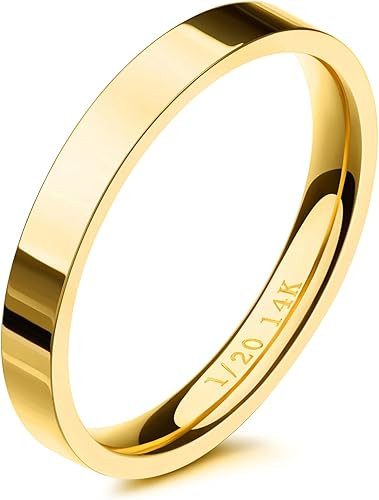 NOKMIT 3mm 14K Gold Filled Rings for Women Dainty Gold Stacking Stackable Band Thin Gold Thumb Pi... | Amazon (US)