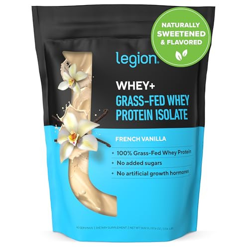LEGION Whey+ Whey Protein Powder (French Vanilla) - Low Calorie Whey Isolate Protein Powder - Non-GMO, Lactose-Free, Sugar-Free Whey Protein Isolate Powder - Grass Fed Protein (60 Servings) | Amazon (US)
