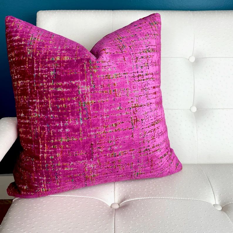 Fuchsia Velvet Pillow Cover  Pink Velvet Pillow Cover  | Etsy | Etsy (US)