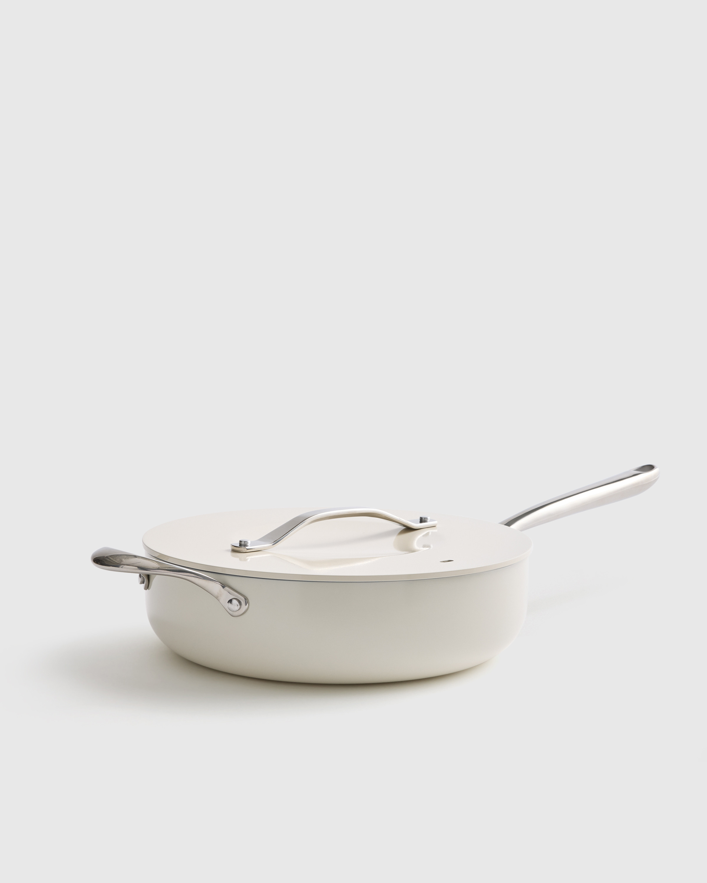 Quince | Ceramic Nonstick Saute Pan with Lid in Ivory | Quince