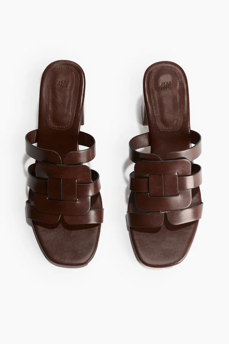 Block-heeled Sandals - Dark brown - Ladies | H&M US | H&M (US + CA)