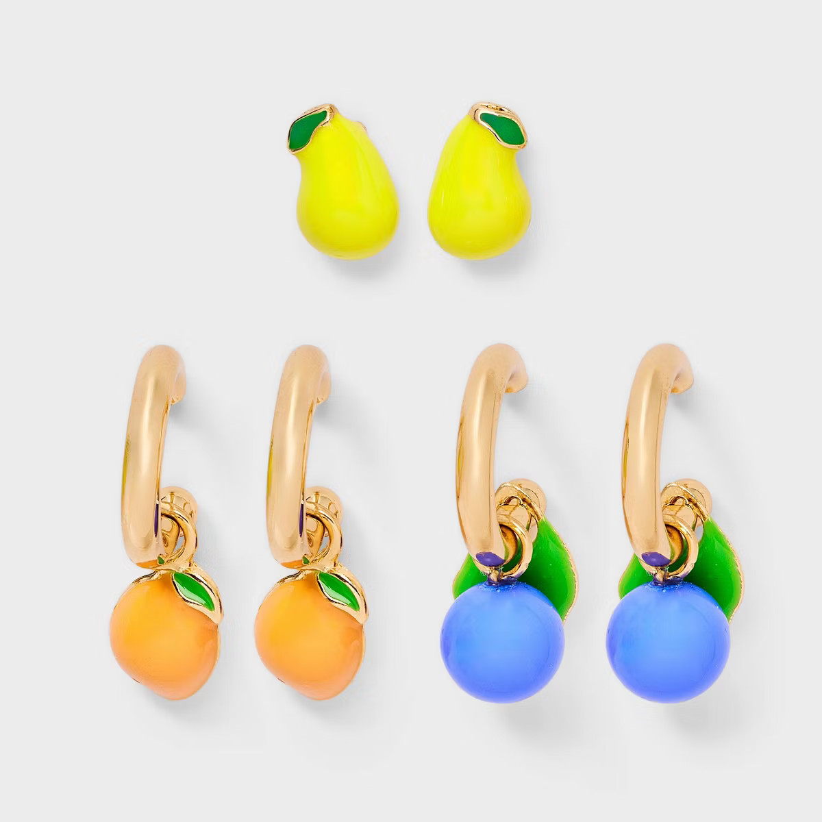 Fruit Basket Earring Set 3pc - A New Day™ Multicolor | Target
