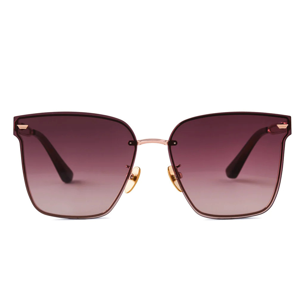 BELLA V - ROSE GOLD + WINE GRADIENT SUNGLASSES | DIFF Eyewear