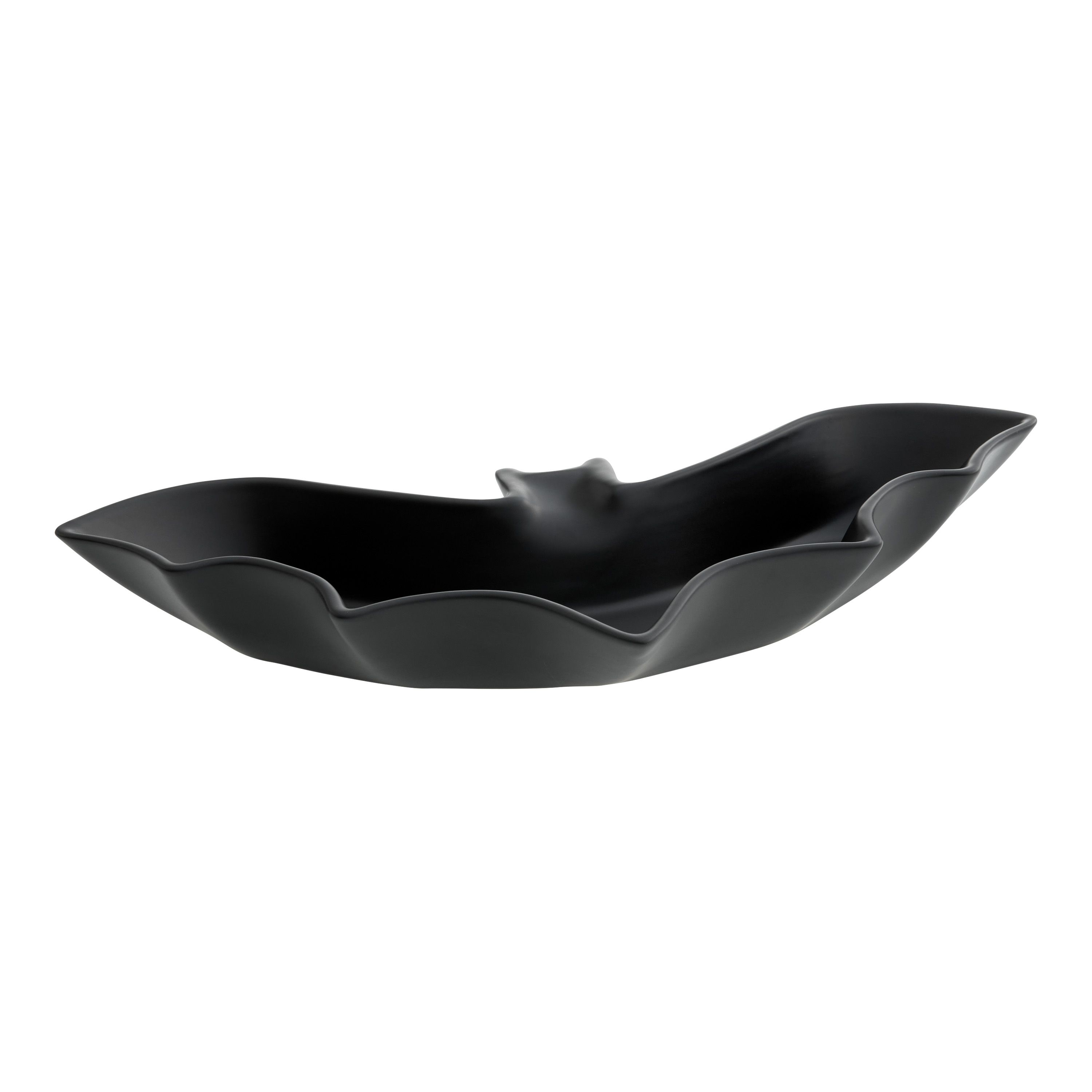 Matte Black Bat Figural Ceramic Serving Bowl | World Market