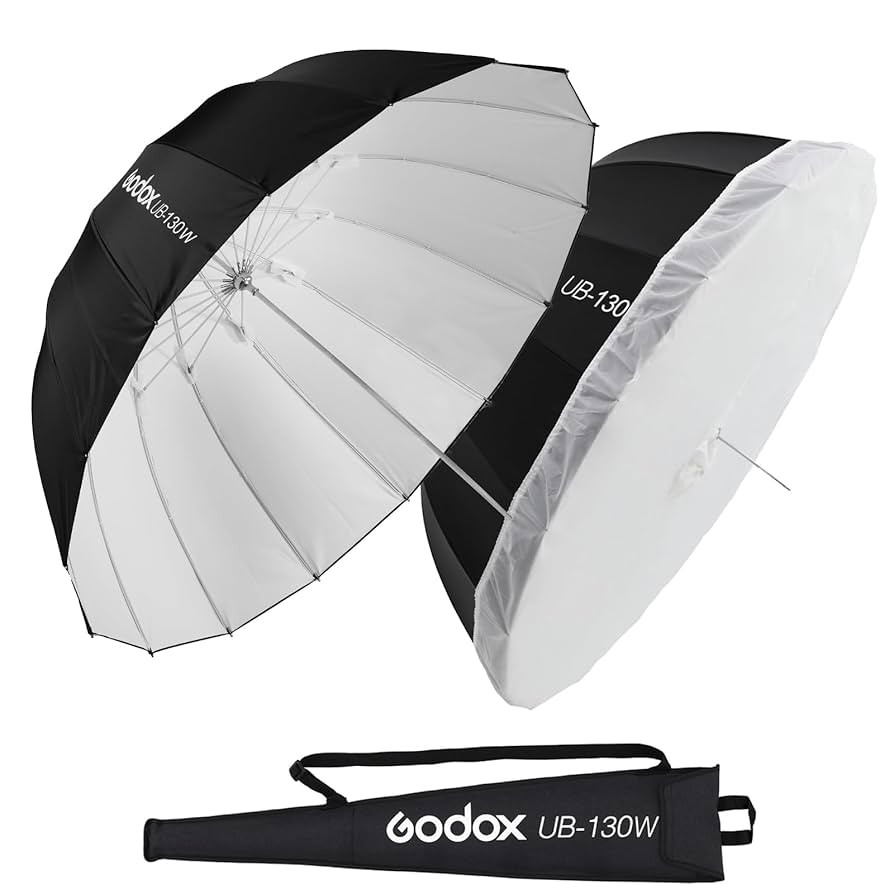 Godox UB-130W 51.2" 130cm Deep Parabolic Reflective Umbrella White Inner Photography Studio Soft ... | Amazon (US)