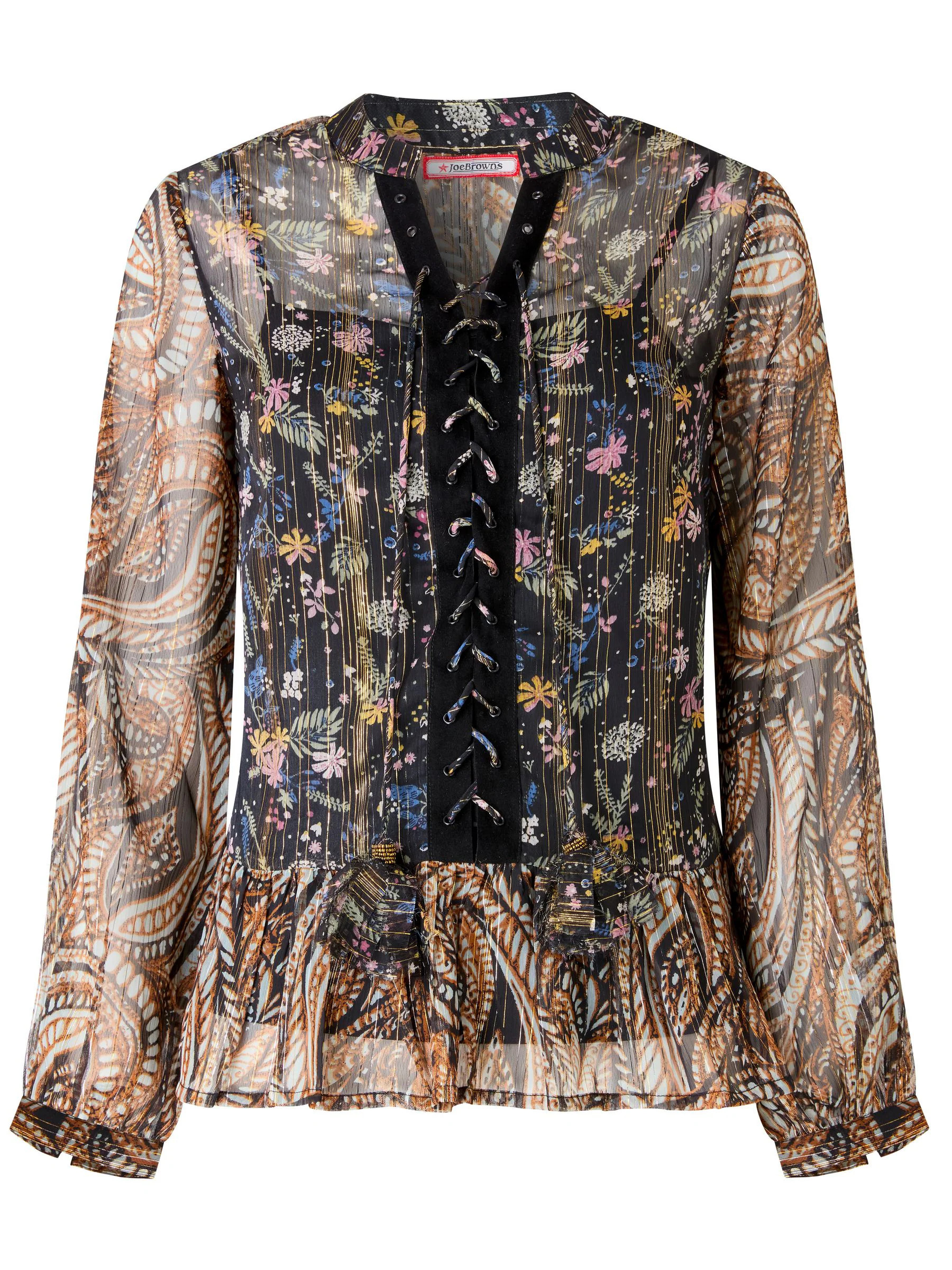 Joe Browns Joe Browns Black Boho Floral Print Blouse And Cami Set | Next US