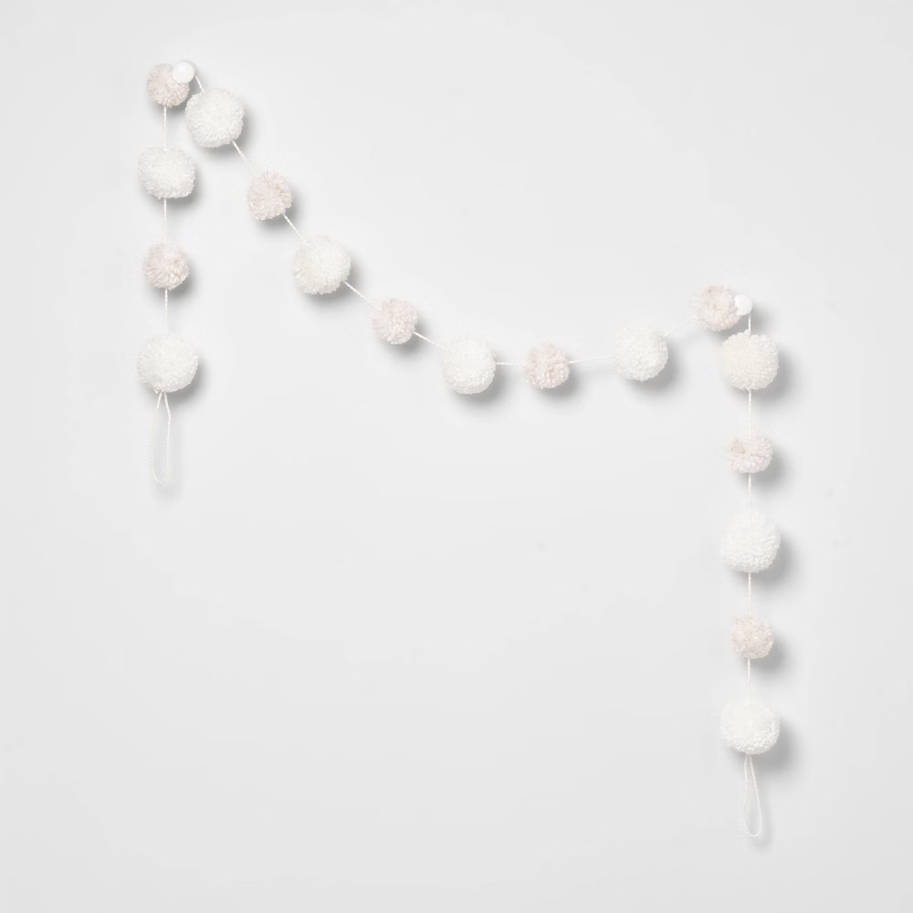 Pom-Pom Garland Blush/White - Wondershop™ | Target