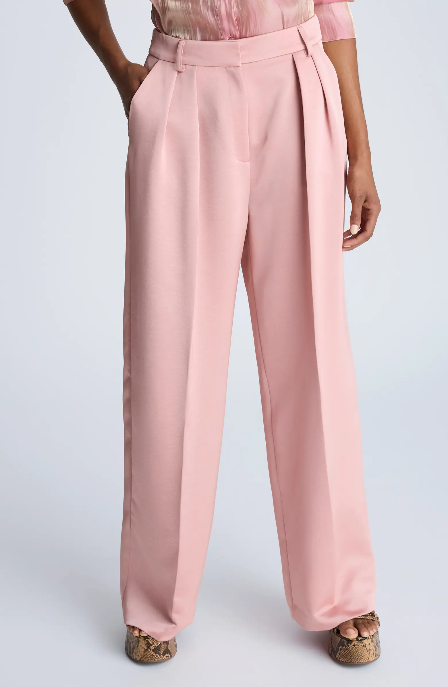 Kenneth Cole Pleated High Waist Wide Leg Pants | Nordstrom | Nordstrom
