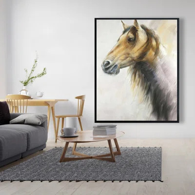 Wild Horse - Gray Western Framed Canvas for Home Decor | Wayfair North America