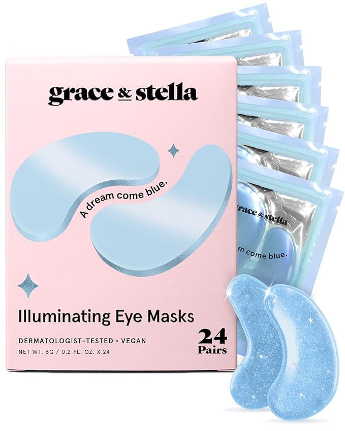 grace & stella Award Winning Under Eye Mask (Blue, 24 Pairs) Reduce Dark Circles, Puffy Eyes, Und... | Amazon (US)