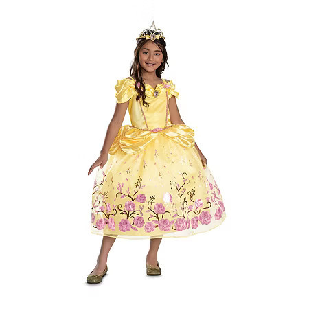 Disney Collection Belle Costume With Tiara Girls Dress Up Costume, Medium (7-8), Yellow | JCPenney