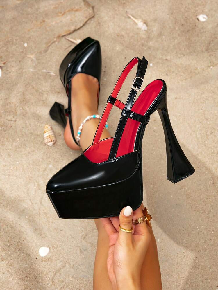 Women's High Heel Transparent Decorated Pointed Toe Party High Heel Mules, Sexy For Outdoor Wear And Model Performance | SHEIN