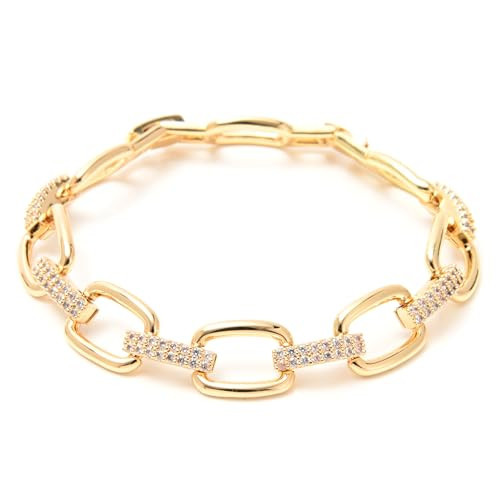 Ginyejly 14K Gold & Silver Plated Lightweight Link Bracelet for Women | Amazon (US)