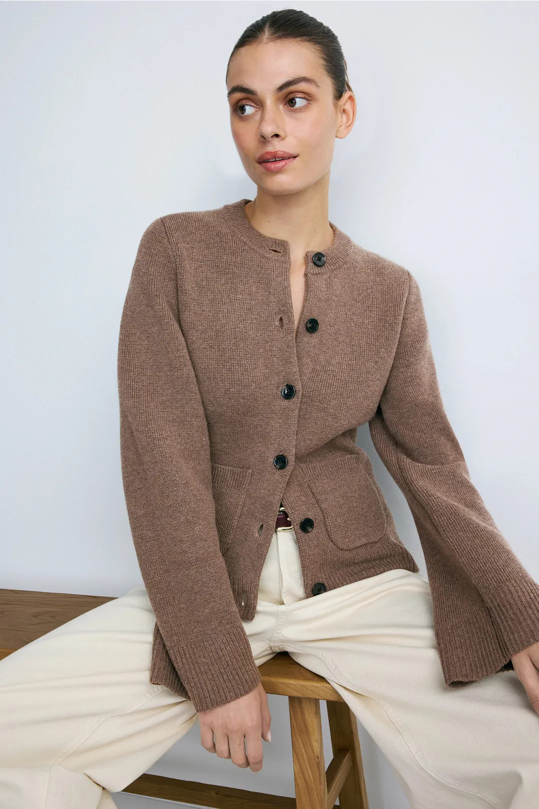 Modern Citizen Eames Organic Cotton-Wool Button Cardigan | Rent the Runway