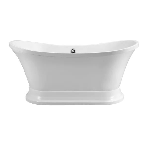 N201WH 68" x 34" Freestanding Soaking Acrylic Bathtub | Wayfair North America