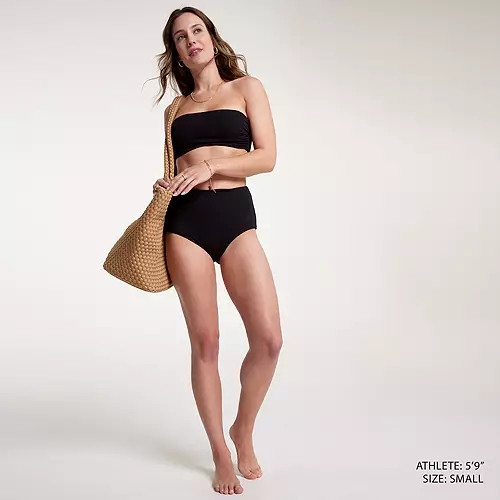 CALIA Women's Shirred Strapless Bandeau Low Support Swim Top | Dick's Sporting Goods