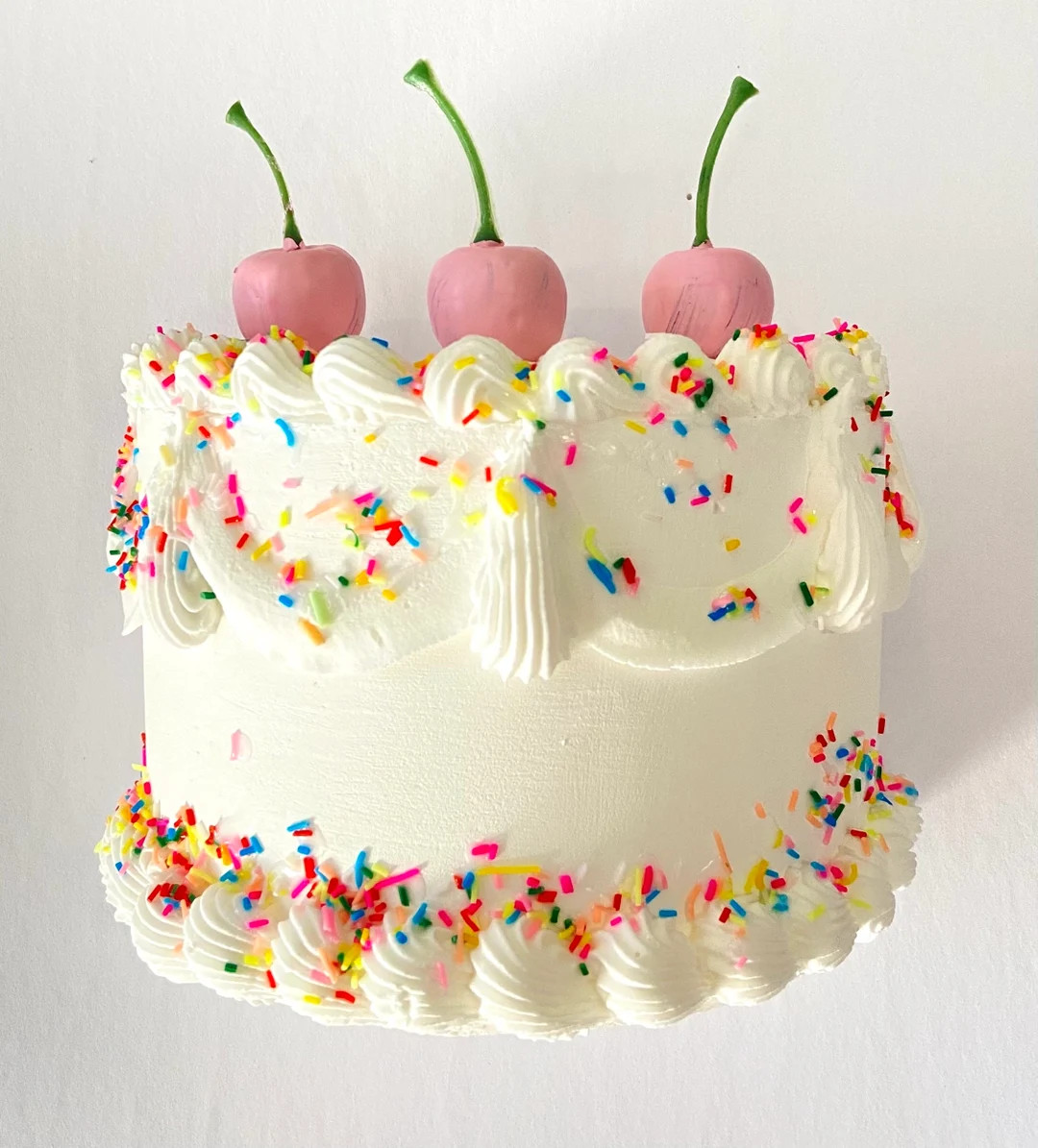 White fake cake, cake wall hanging, cake wall decorations, 6 inch | Etsy (US)