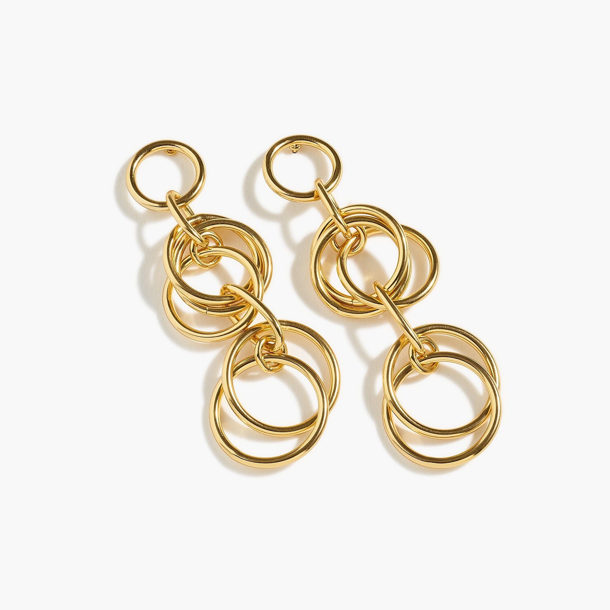 Triple drop interlocking circle chain earrings | J.Crew US