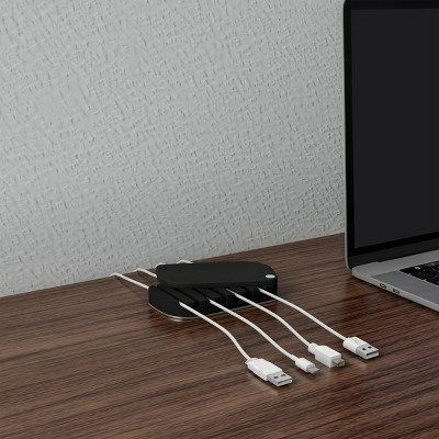Cable Management Desk Organizer - Cord Management for 7 Computer, Charging, or Power Cables with Nonslip Base and Attached Storage Cover by SimpleCord | Target