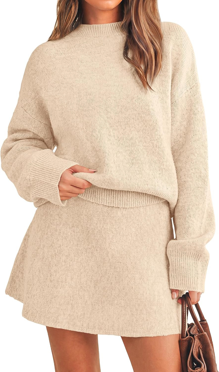 PRETTYGARDEN 2 Piece Sets For Women Sweater Mini Skirt Set | Amazon (US)