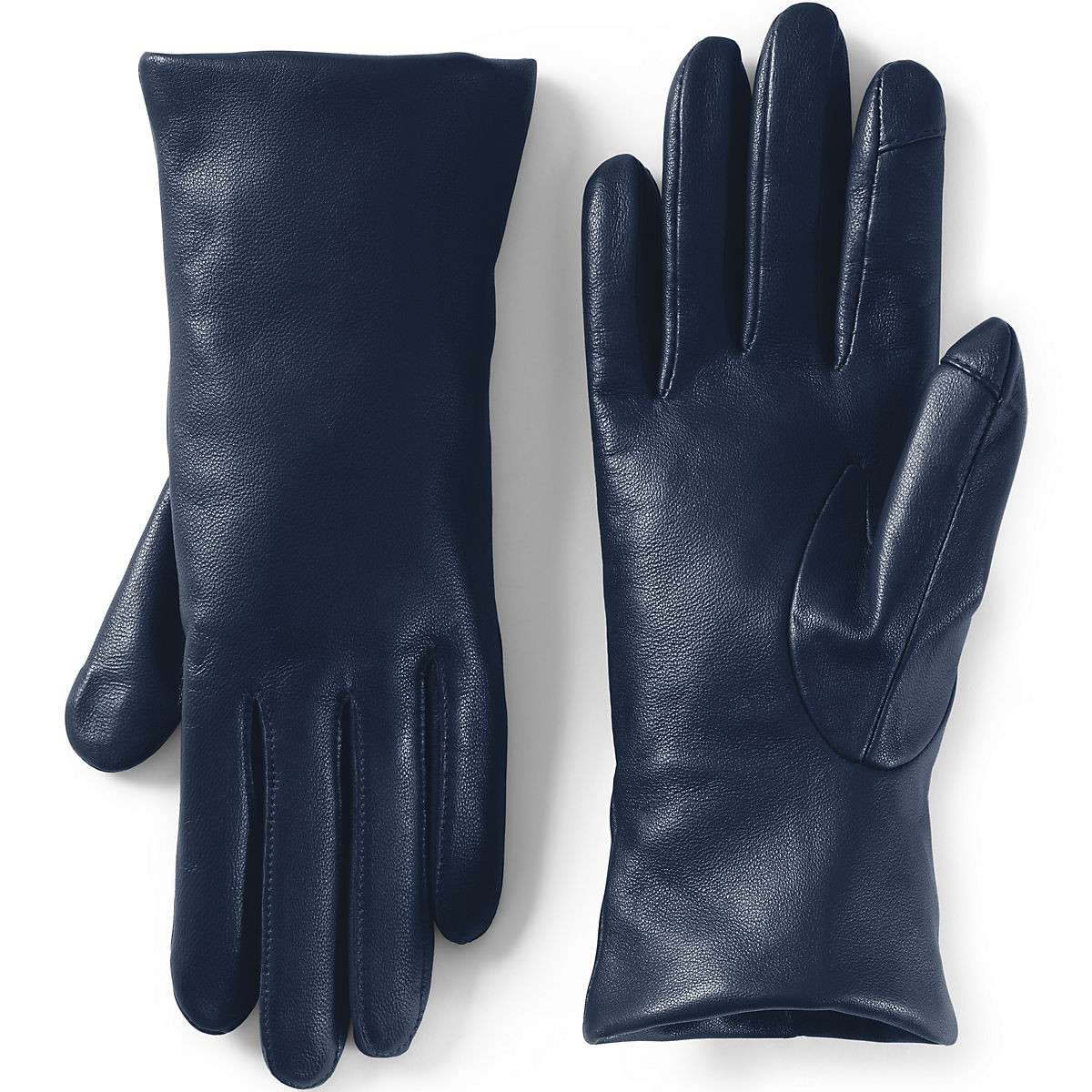 Women's EZ Touch Screen Cashmere Lined Leather Gloves | Lands' End (US)