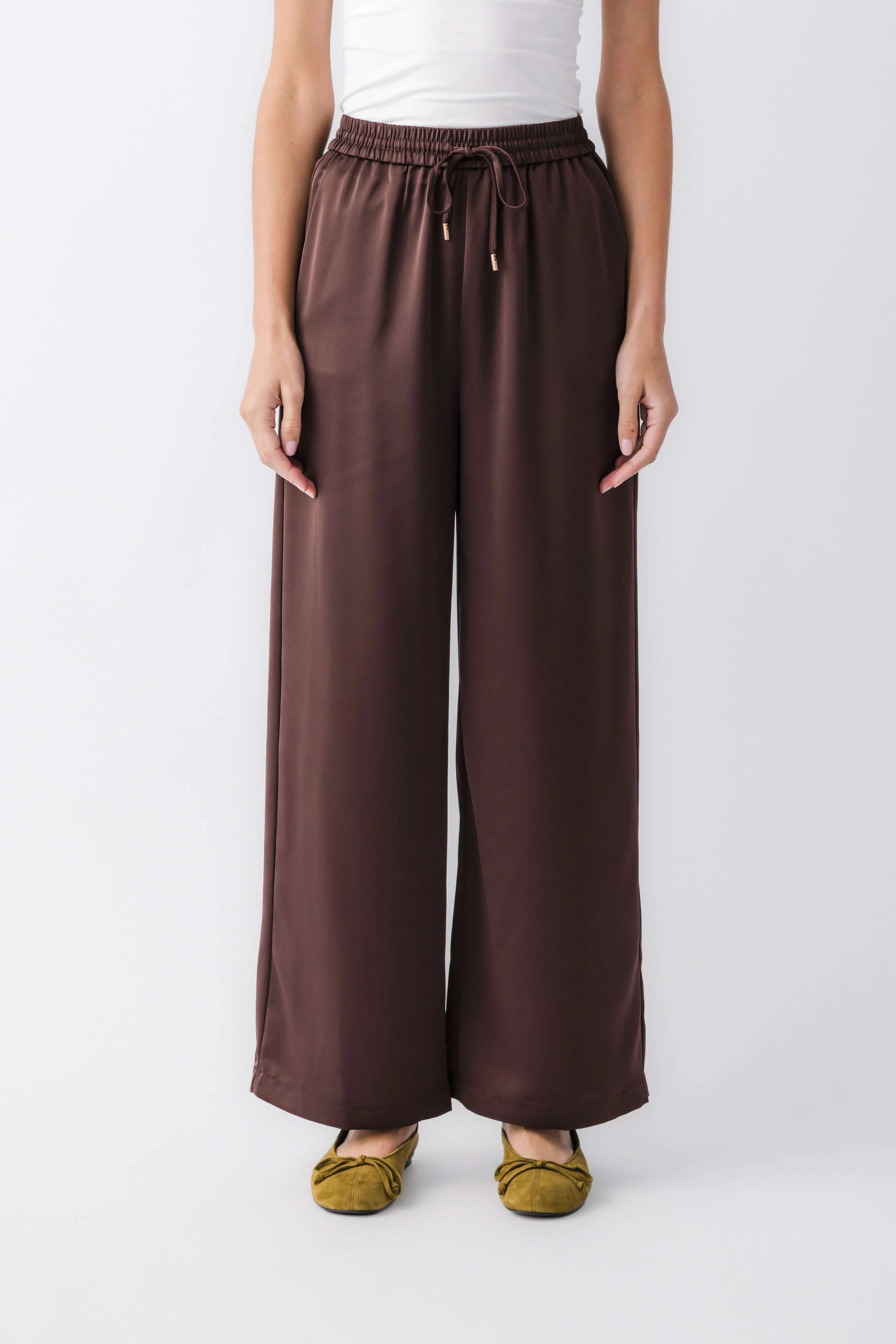 Skies Are Blue Satin Wide Leg Pants | Social Threads
