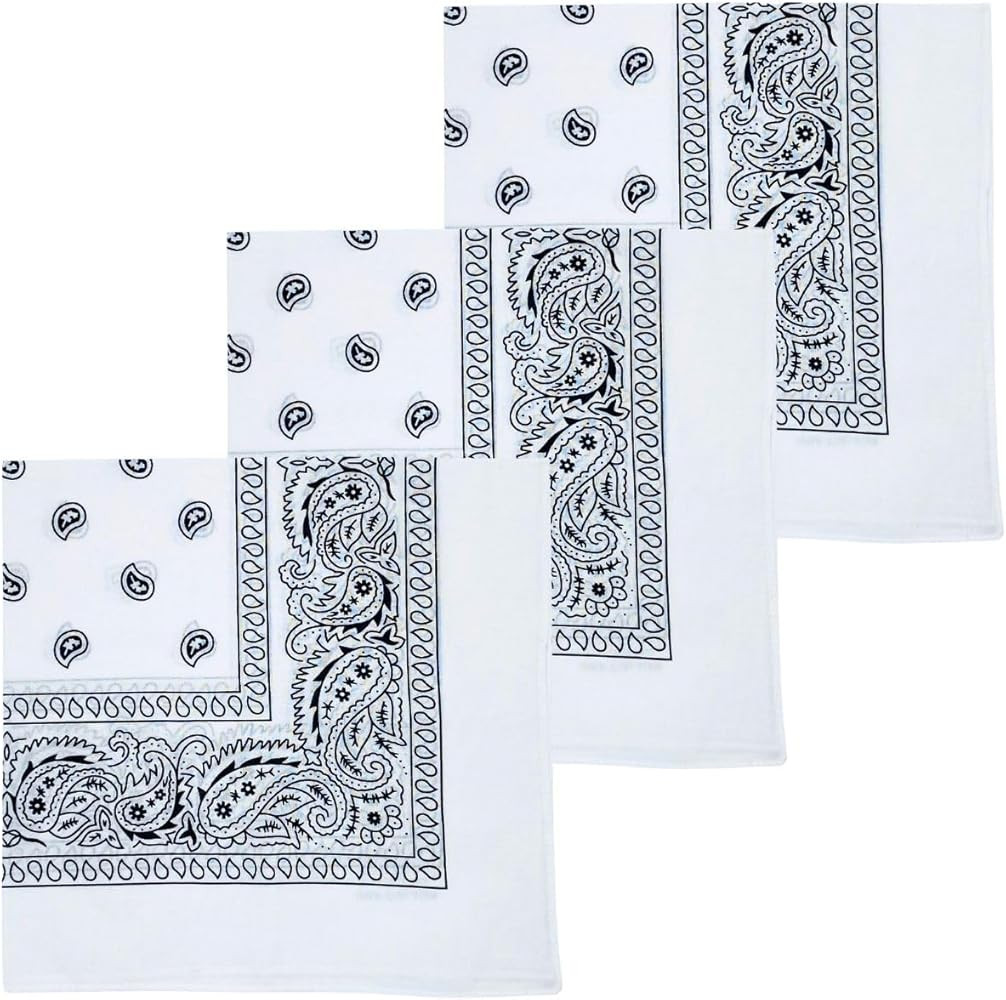 MDSTYLE 3 Pack 100% Cotton Bandana for Men & Women 22" x 22" Paisely Pattern Handkerchief Headban... | Amazon (US)