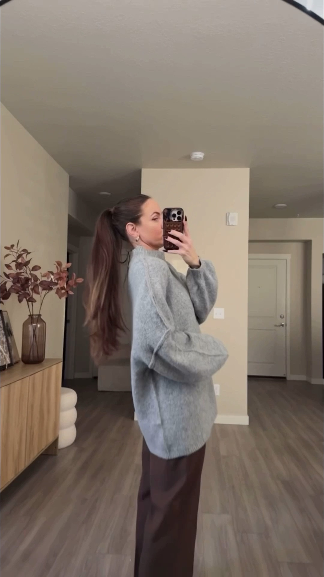 number one trending sweater on amazon right now!!

cozy sweater.  wearing medium.  no need to size up.  it's very oversized. 