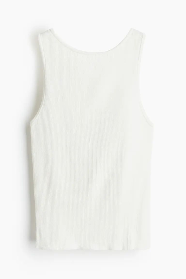Rib-knit cross-back vest top | H&M (UK, MY, IN, SG, PH, TW, HK)
