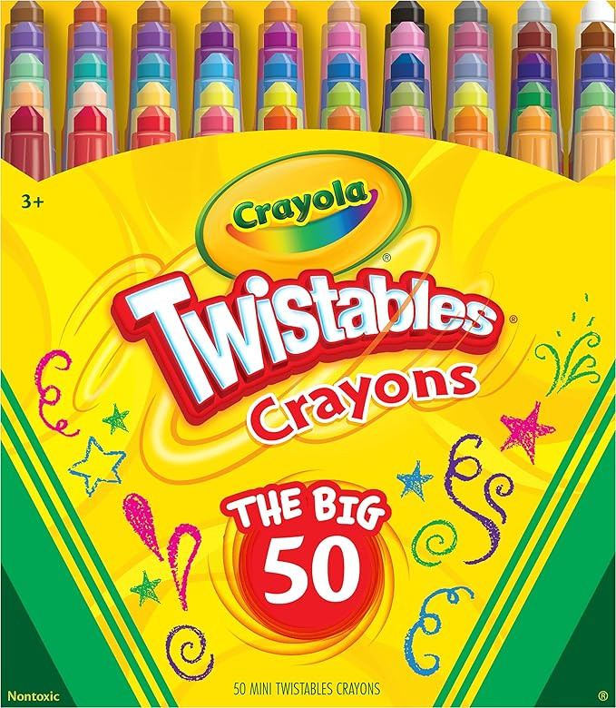 Crayola Mini Twistables Crayons (50 Ct), Kids Back to School Supplies, For Preschool & Kindergart... | Amazon (US)