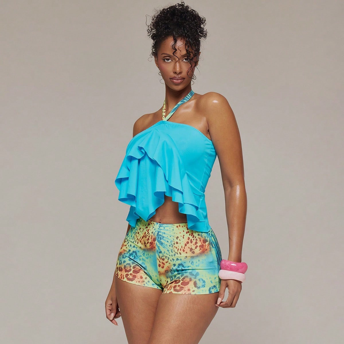 MUSERA Slinky Animal Print Low Rise Fitted Micro Shorts Hotpants Spring Summer Ibiza Festival Holiday Vacation Cute Sexy Y2k Night Out Club Tropical Seduction | SHEIN