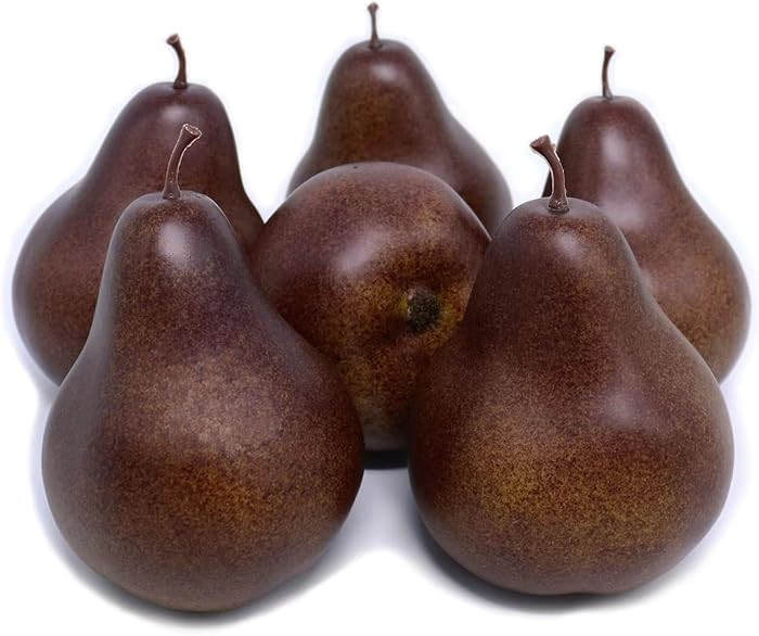 6pcs Fake Pears Artificial Fruits Vivid Brown Pears for Home Fruit Shop Supermarket Desk Office R... | Amazon (US)
