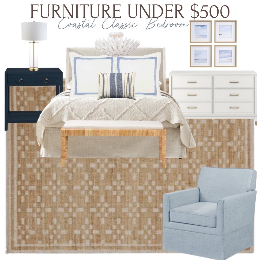 A classic, coastal bedroom design using all furniture finds under $500 (most are also currently on sale for Way Day!) 🌊

#LTKStyleTip #LTKSaleAlert #LTKHome
