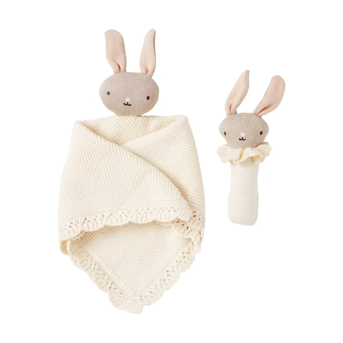 Avery Row Bunny Cuddle Cloth & Rattle Set | Fortnum & Mason