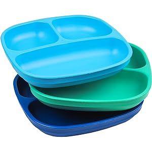 Re-Play Made in USA 3pk - 7.37" Divided Plates with Deep Sides for Baby, Toddler, Child Mealtime ... | Amazon (US)