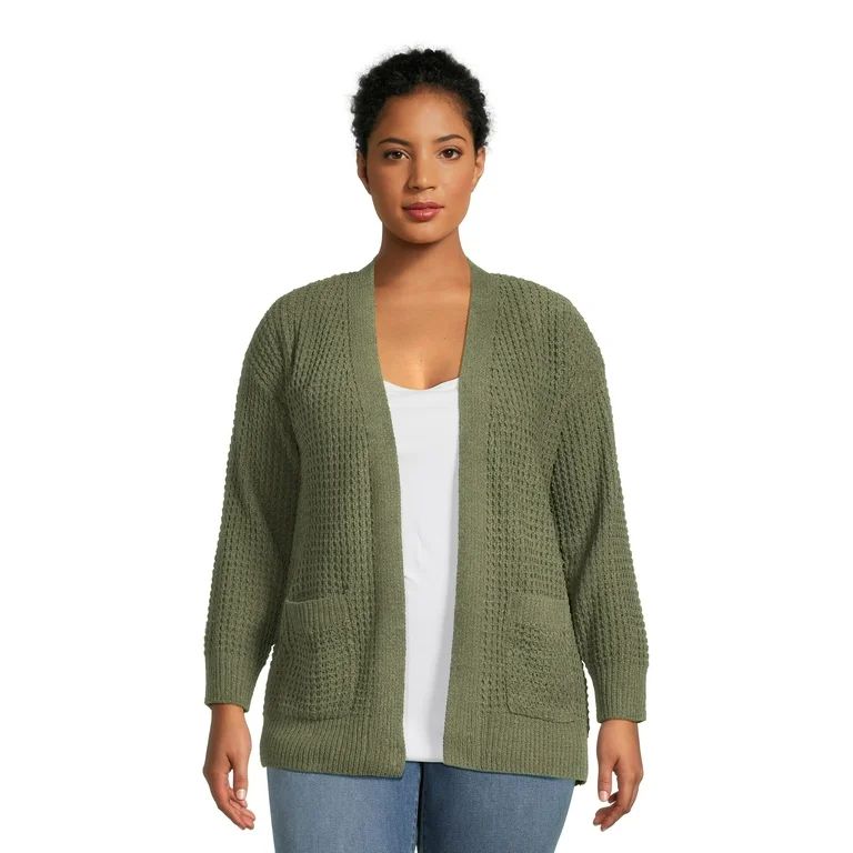 Time and Tru Women's Chenille Cardigan Sweater, Midweight, Sizes XS-XXXL | Walmart (US)