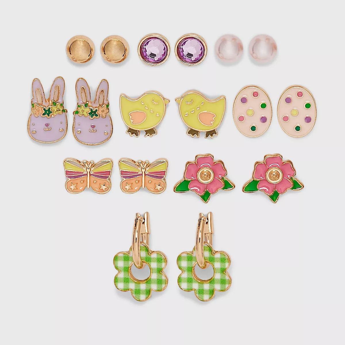 Girls' 9pk Easter Earring Set - Cat & Jack™ | Target